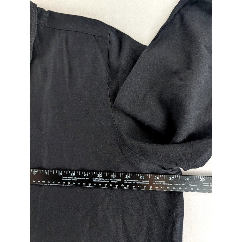 Vintage Style & Co Woman 20W Black Linen Rayon 3/4 Sleeve Shirt Hong Kong - Picture 4 of 7
